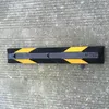 Beveled Rubber Wheel Stopper - Garage Parking Curb with Reflective Strip (ISO Certified)