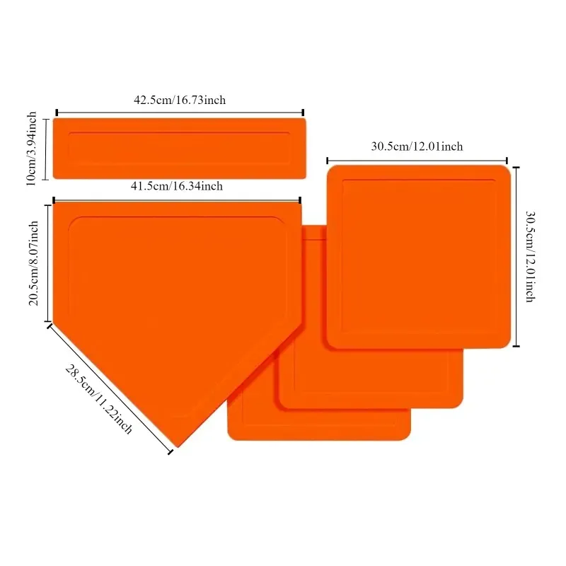 Customizable Softball and Baseball Throw Down Bases Set for Kids and Adults