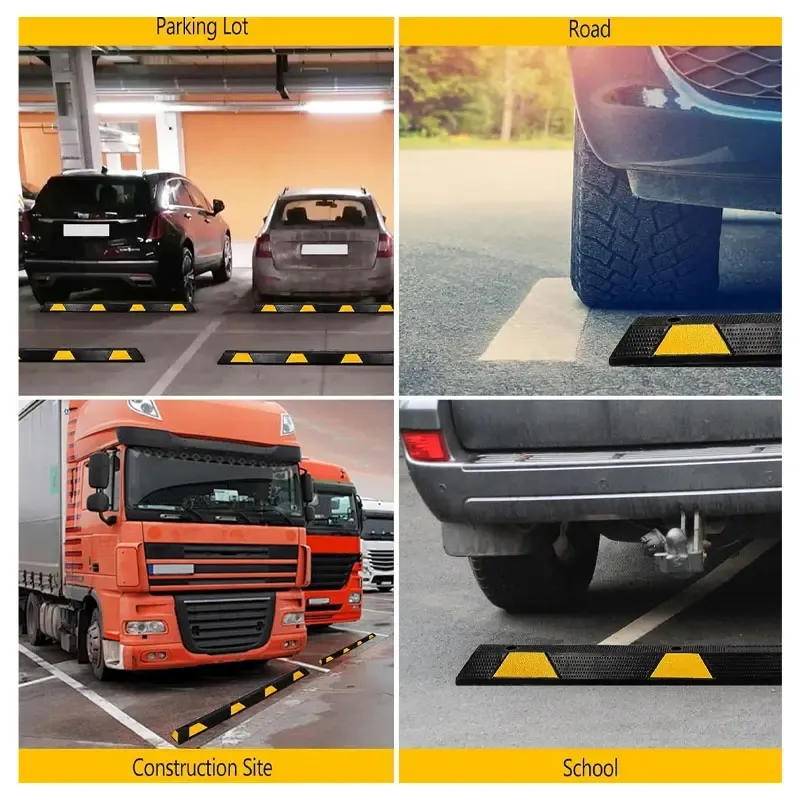 Durable Vehicle Parking Wheel Stopper for Driveways and Garages