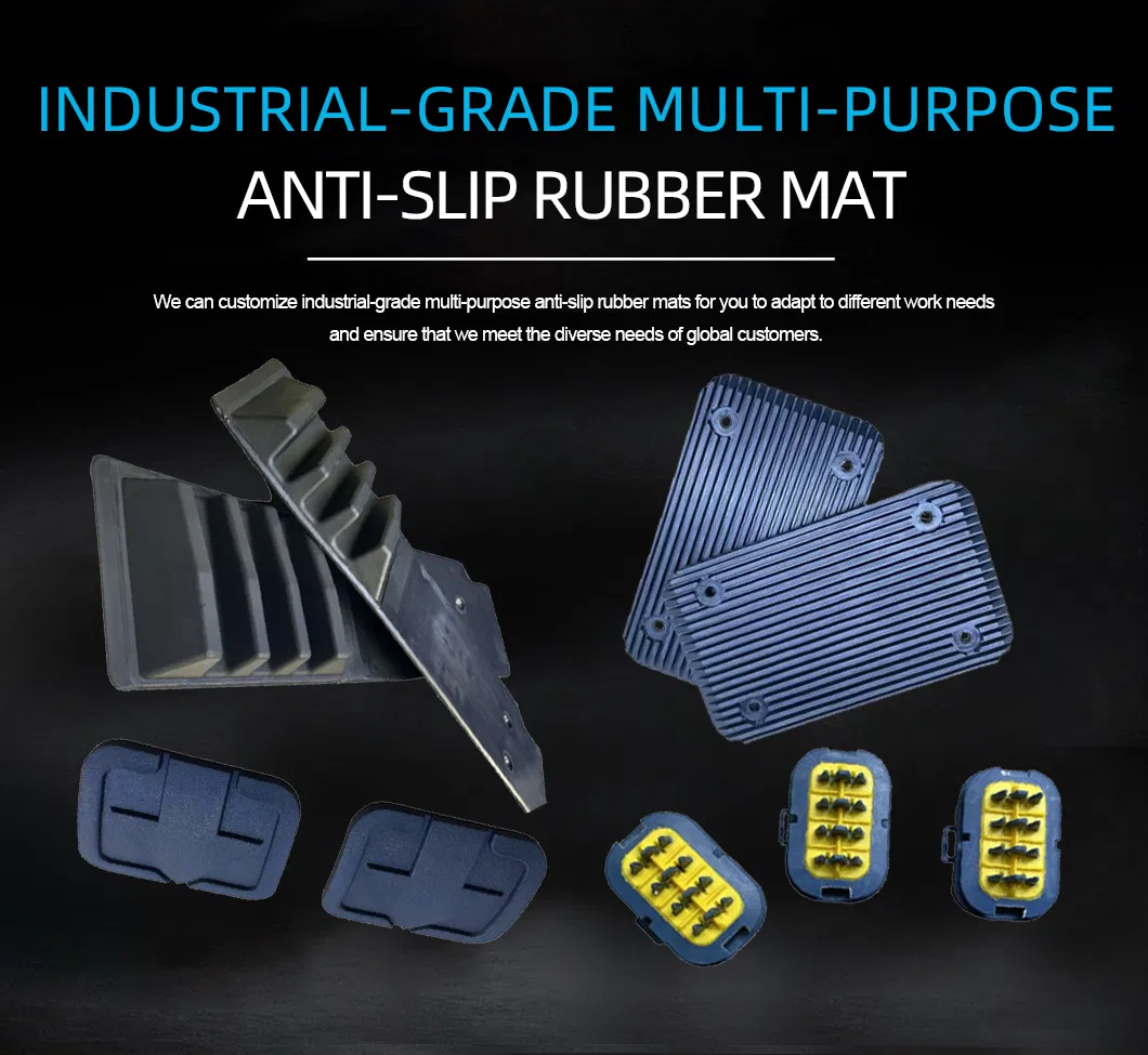 Electronics Workshop Multi-Layer Composite Anti Slip Stud Button Cow Solid Rubber Door Floor Hollow Drainage Mat Rolls