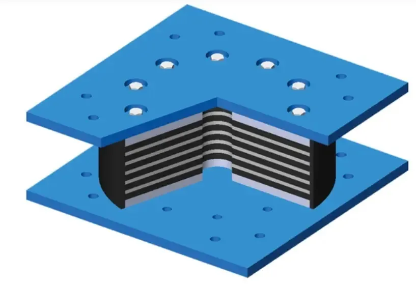 High Quality Bridge Rubber Isolation Bearing Lead Core Elastic Bearing Pads Buildings Bridges Rectangular Custom Moulding