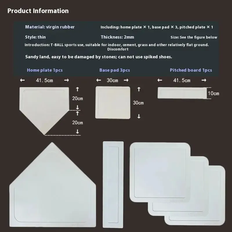 High-Quality Custom Logo Rubber Baseball Base Set for Sports